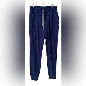 Jaanuu Women’s Navy Joggers with Zip Pocket